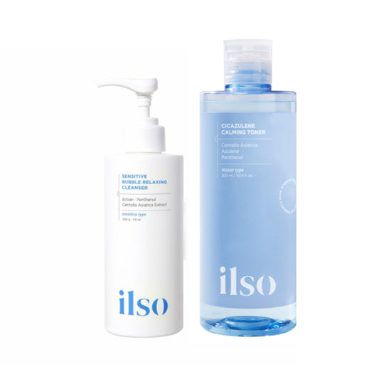 Wholesale ILSO - Sensitive Bubble Relaxing Cleanser - 200g + Cicazulene Calming Toner - 300ml Set | Carsha