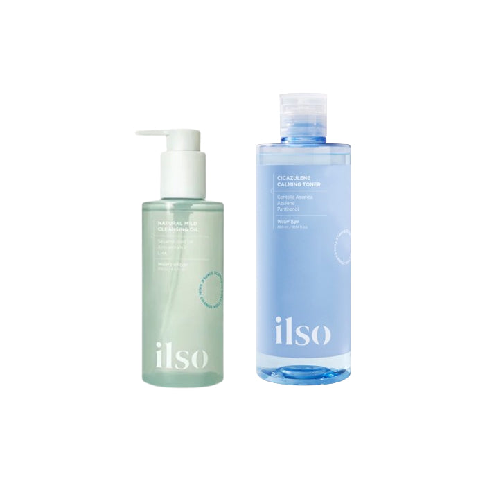 Wholesale ILSO - Natural Mild Cleansing Oil - 200ml + Cicazulene Calming Toner - 300ml Set | Carsha