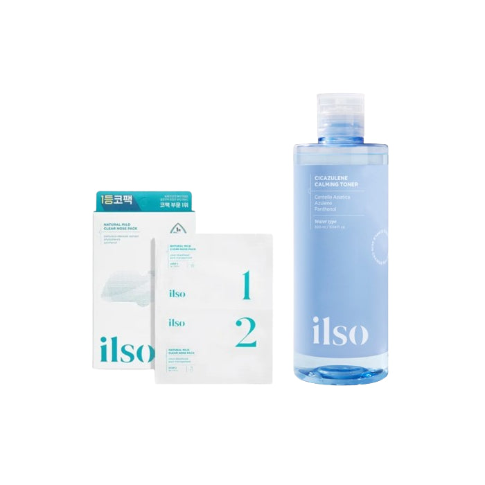 Wholesale ILSO - Natural Mild Clear Nose Patch - 5ea + Cicazulene Calming Toner - 300ml Set | Carsha