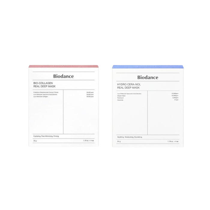 Wholesale Biodance - Bio-Collagen Real Deep Mask - 4pcs + Hydro Cera-Nol Real Deep Mask - 4pcs Set | Carsha