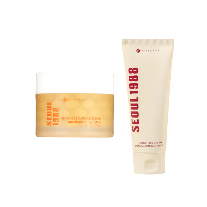 Wholesale KSECRET - SEOUL 1988 Capsule Cream : Niacinamide 5% + Yuja - 50ml 1ea X Cream : Snail Mucin 93% + Rice - 100ml 1ea Set | Carsha