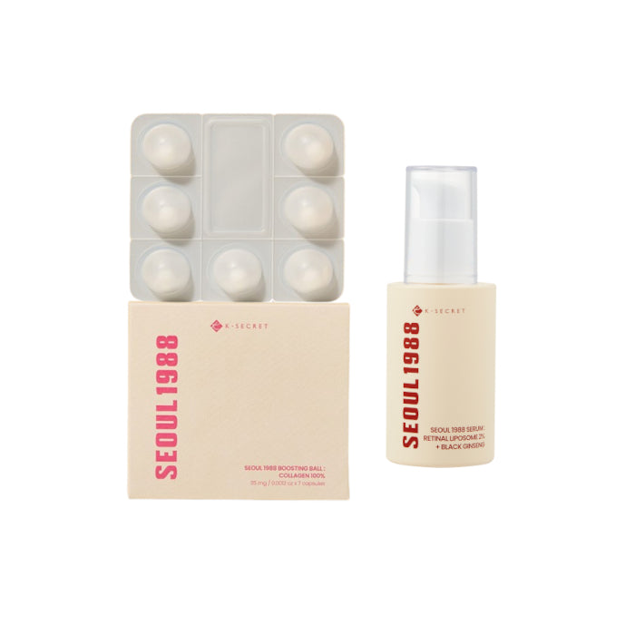 Wholesale KSECRET - SEOUL 1988 Boosting Ball - 35mg x 7 1ea X Serum : Retinal Liposome 2% + Black Ginseng - 30ml 1ea Set | Carsha