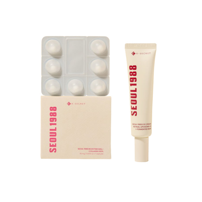 Wholesale KSECRET - SEOUL 1988 Boosting Ball - 35mg x 7 1ea X Eye Cream : Retinal Liposome 4% + Fermented Bean - 30ml 1ea Set | Carsha
