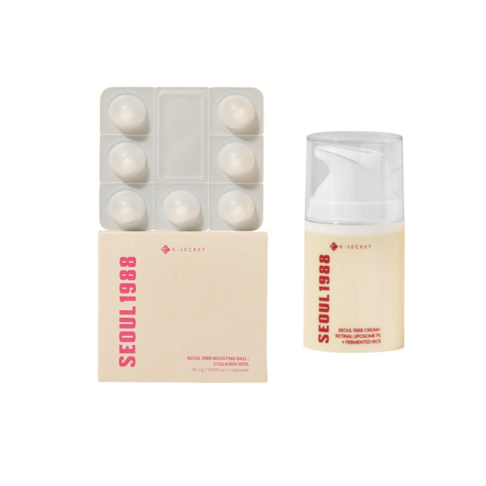 Wholesale KSECRET - SEOUL 1988 Boosting Ball - 35mg x 7 1ea X Cream : Retinal Liposome 1% + Fermented Rice - 50ml 1ea Set | Carsha