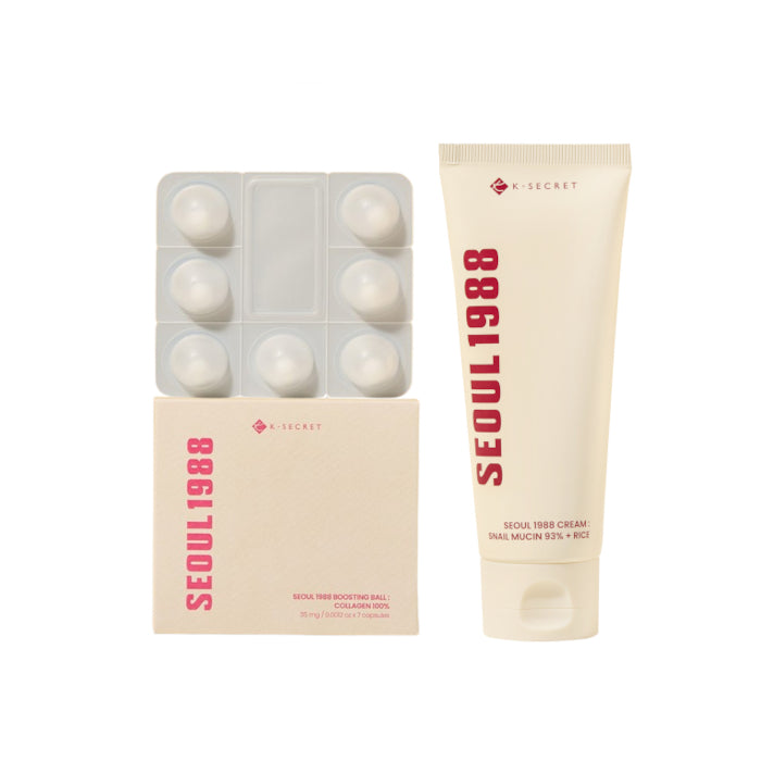 Wholesale KSECRET - SEOUL 1988 Boosting Ball - 35mg x 7 1ea X Cream : Snail Mucin 93% + Rice - 100ml 1ea Set | Carsha