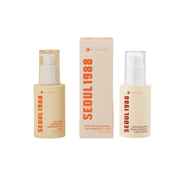 Wholesale KSECRET - SEOUL 1988 Glow Serum : Niacinamide 15% + Yuja - 30ml 1ea X Serum : Retinal Liposome 2% + Black Ginseng - 30ml... | Carsha
