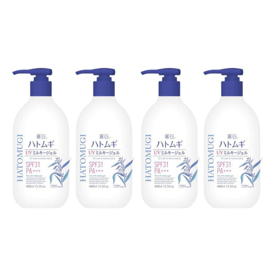 Wholesale KUMANO COSME - Reihaku Hatomugi UV Care & Moisturizing The UV Milky Gel SPF31 PA+++ - 400ml 4ea Set | Carsha