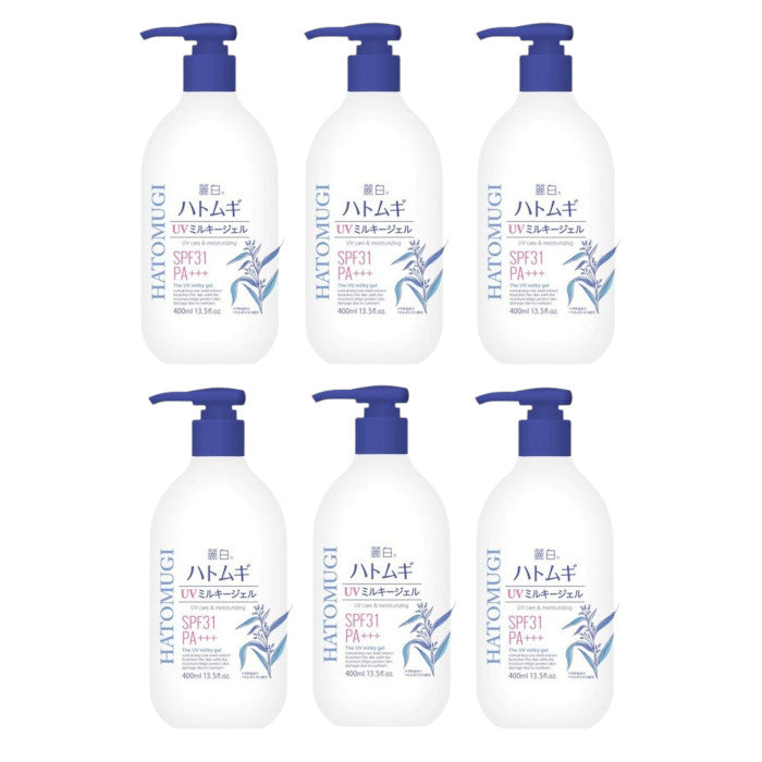 Wholesale KUMANO COSME - Reihaku Hatomugi UV Care & Moisturizing The UV Milky Gel SPF31 PA+++ - 400ml 6ea Set | Carsha