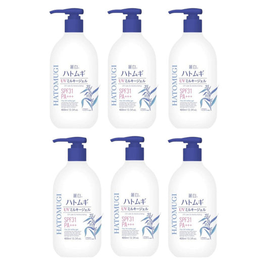 Wholesale KUMANO COSME - Reihaku Hatomugi UV Care & Moisturizing The UV Milky Gel SPF31 PA+++ - 400ml 6ea Set | Carsha