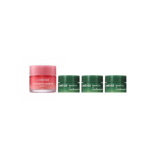Wholesale LANEIGE - Lip Sleeping Mask EX - 20g - Berry 1ea + Cica Sleeping Mask - 10ml 3ea Set | Carsha
