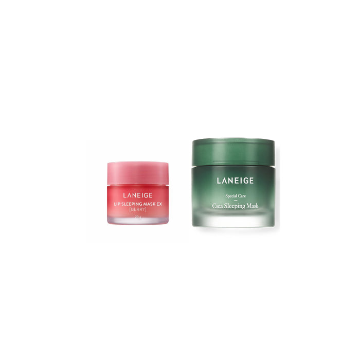 Wholesale LANEIGE - Lip Sleeping Mask EX - 20g - Berry 1ea + Cica Sleeping Mask - 60ml 1ea Set | Carsha