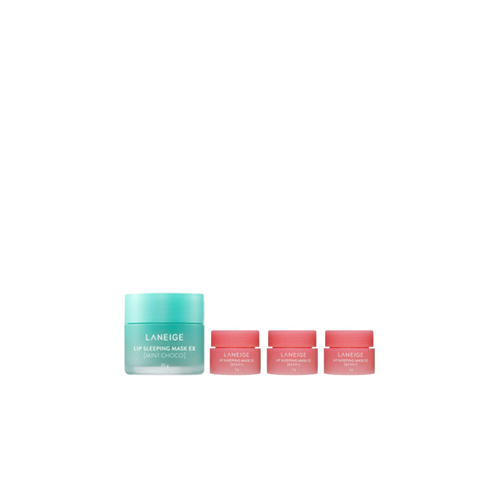 Wholesale LANEIGE - Lip Sleeping Mask EX - 20g - Mint Choco 1ea + Lip Sleeping Mask EX - 3g - Berry 3ea Set | Carsha