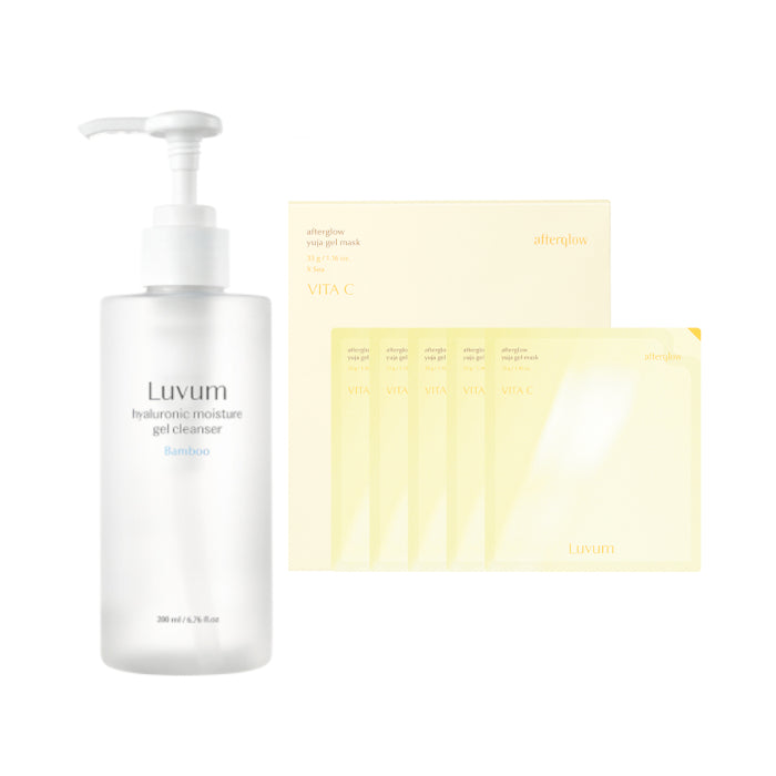 Wholesale LUVUM - Bamboo Hyaluronic Moisture Gel Cleanser - 200ml + Afterglow Yuja Gel Mask - 5 pcs Set | Carsha