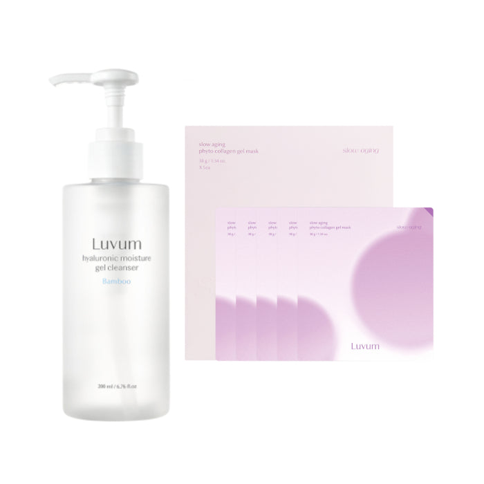 Wholesale LUVUM - Bamboo Hyaluronic Moisture Gel Cleanser - 200ml + Slow Aging Phyto Collagen Gel Mask - 5 pcs Set | Carsha