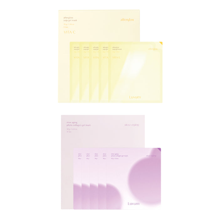 Wholesale LUVUM - Afterglow Yuja Gel Mask - 5 pcs + Slow Aging Phyto Collagen Gel Mask - 5 pcs Set | Carsha