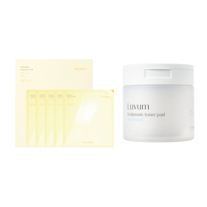 Wholesale LUVUM - Afterglow Yuja Gel Mask - 5 pcs + Witch Hazel Hyaluronic Toner Pad - 130ml/ 60ea Set | Carsha