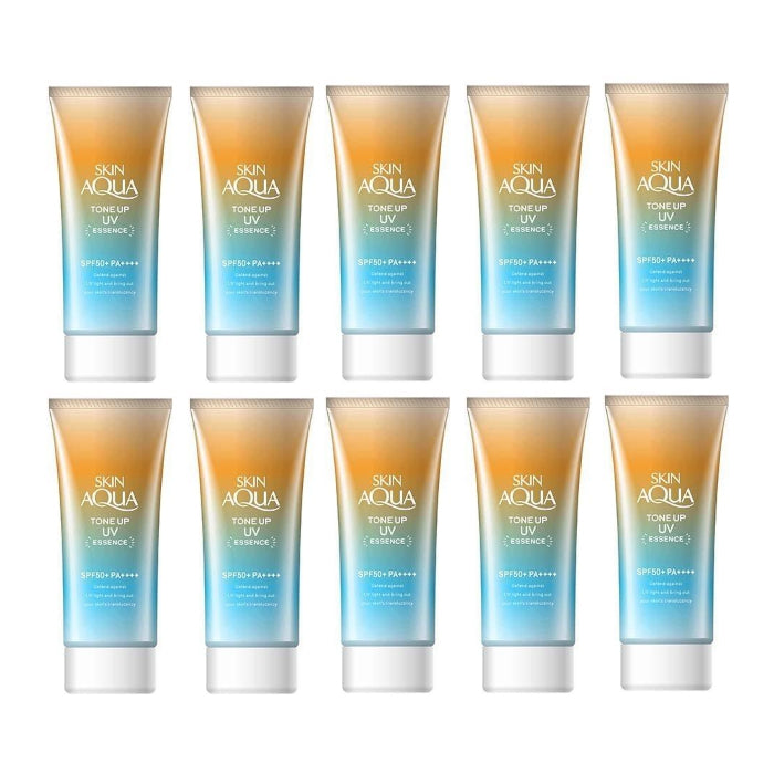 Wholesale Rohto Mentholatum Skin Aqua Tone Up Essence Latte Beige SPF50+ PA++++ 80g 10ea Set | Carsha