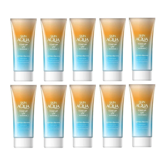 Wholesale Rohto Mentholatum Skin Aqua Tone Up Essence Latte Beige SPF50+ PA++++ 80g 10ea Set | Carsha
