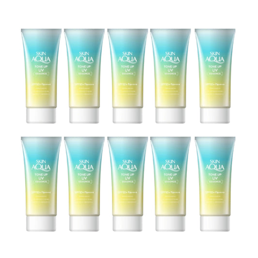 Wholesale Rohto Mentholatum Skin Aqua Tone Up UV Essence Green SPF50+ PA++++ 80g 10ea Set | Carsha