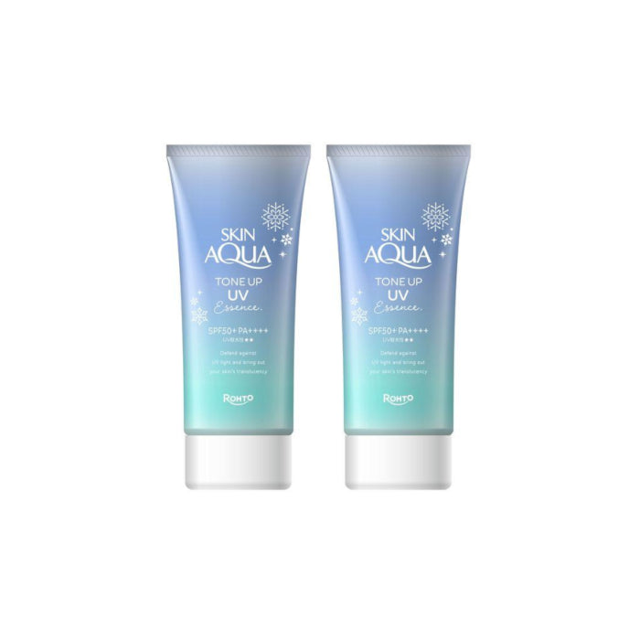 Wholesale Rohto Mentholatum Skin Aqua Tone Up UV Essence SPF50+ PA++++80gBlue 2ea Set | Carsha