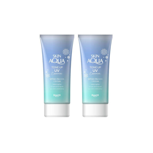 Wholesale Rohto Mentholatum Skin Aqua Tone Up UV Essence SPF50+ PA++++80gBlue 2ea Set | Carsha