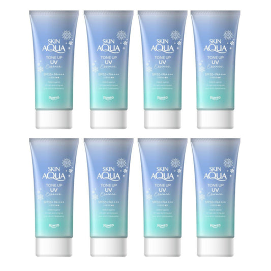 Wholesale Rohto Mentholatum Skin Aqua Tone Up UV Essence SPF50+ PA++++80gBlue 8ea Set | Carsha