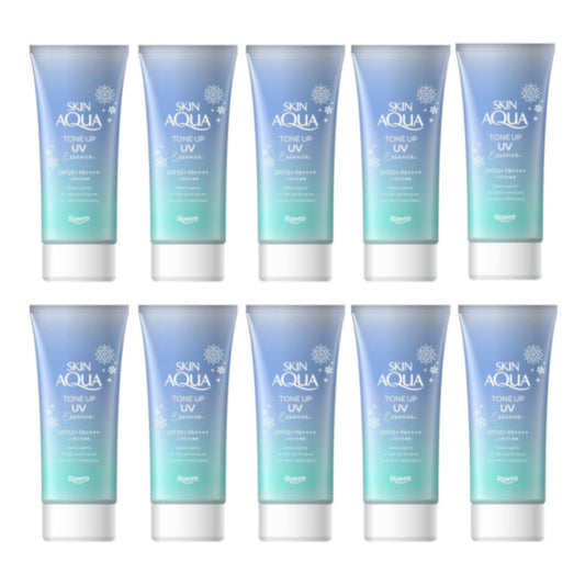 Wholesale Rohto Mentholatum Skin Aqua Tone Up UV Essence SPF50+ PA++++80gBlue 10ea Set | Carsha