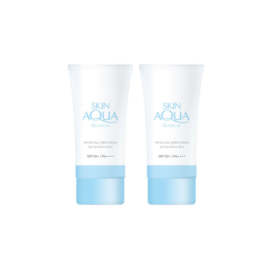 Wholesale Rohto Mentholatum SunplaySkin Aqua Physical Sunscreen for Sensitive Skin SPF50+ PA++++50ml 2ea Set | Carsha