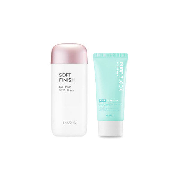 Wholesale Missha Soft Finish Sun Milk X A'pieu Hero Sunscreen Set B | Carsha