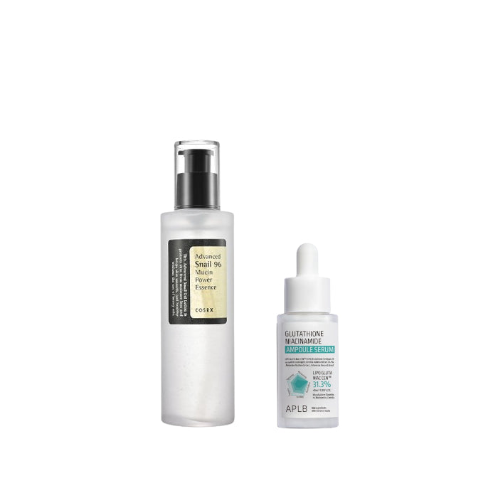 Wholesale COSRX - Advanced Snail 96 Mucin Power Essence 100ml + APLB - Glutathione Niacinamide Ampoule Serum - 40ml Set | Carsha