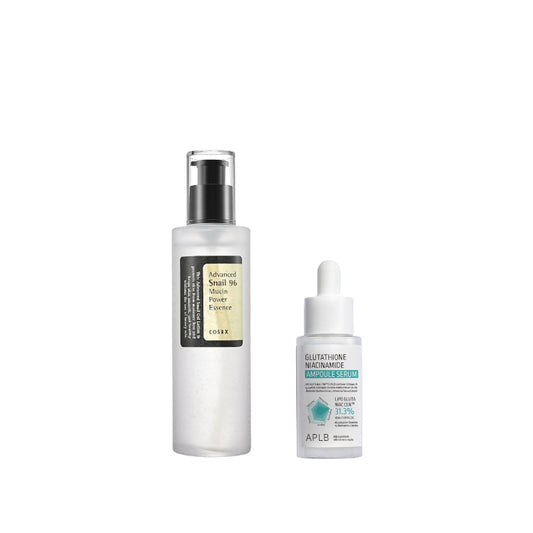 Wholesale COSRX - Advanced Snail 96 Mucin Power Essence 100ml + APLB - Glutathione Niacinamide Ampoule Serum - 40ml Set | Carsha