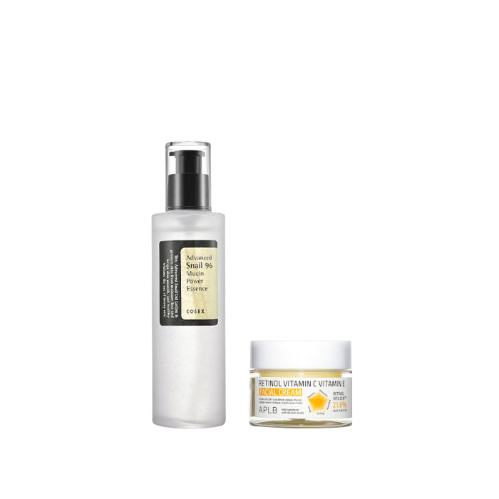 Wholesale COSRX - Advanced Snail 96 Mucin Power Essence 100ml + APLB - Retinol Vitamin C Vitamin E Facial Cream - 55ml Set | Carsha