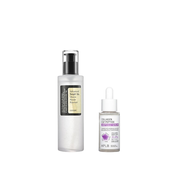 Wholesale COSRX - Advanced Snail 96 Mucin Power Essence 100ml + APLB - Collagen EGF Peptide Ampoule Serum - 40ml Set | Carsha