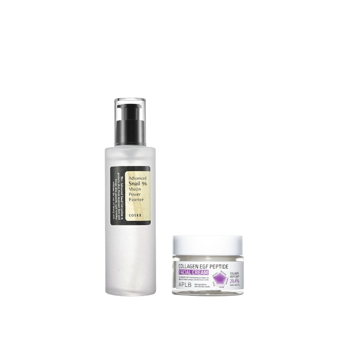 Wholesale COSRX - Advanced Snail 96 Mucin Power Essence 100ml + APLB - Collagen EGF Peptide Facial Cream - 55ml Set | Carsha