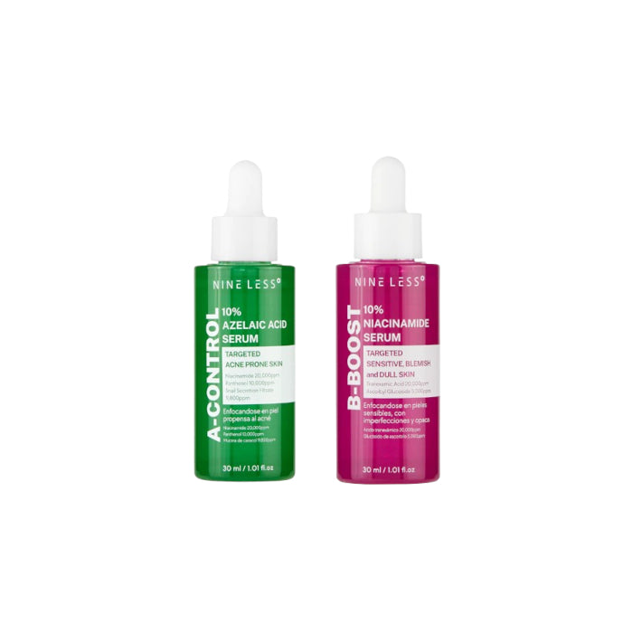 Wholesale NINELESS - A-Control 10% Azelaic Acid Serum - 30ml + B-Boost 10% Niacinamide Serum - 30ml Set | Carsha