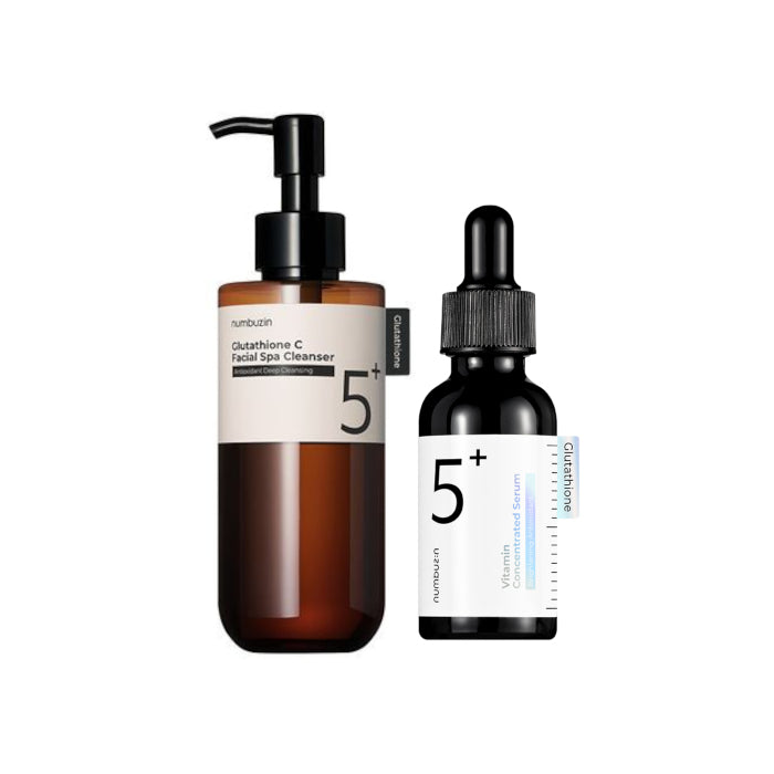 Wholesale numbuzin - No.5+ Glutathione Vitamin Concentrated Serum - 30ml 1ea X Facial Spa Cleanser - 200ml 1ea Set | Carsha