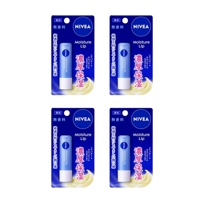 Wholesale NIVEA Japan - Moisture Lip Unscented - 3.9g 4ea | Carsha