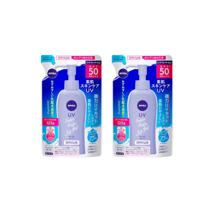 Wholesale NIVEA Japan - UV Super Water Gel SPF50 PA+++ Refill - 125g 2ea Set | Carsha