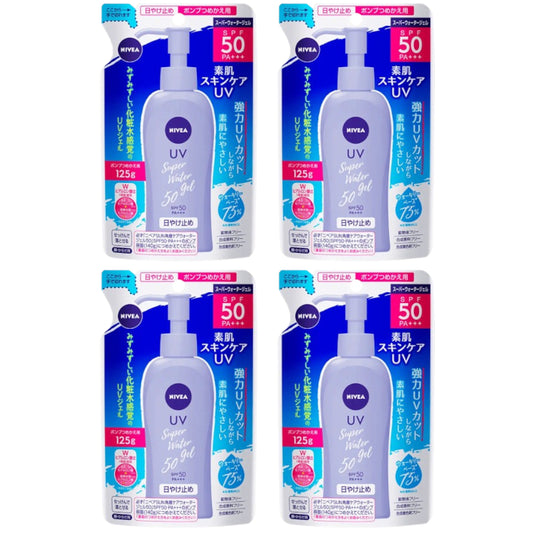 Wholesale NIVEA Japan - UV Super Water Gel SPF50 PA+++ Refill - 125g 4ea Set | Carsha