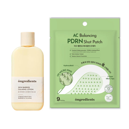 Wholesale ongredients - Skin Barrier Calming Lotion - 220ml + AC Balancing PDRN Shot Patch - 9patches Set | Carsha