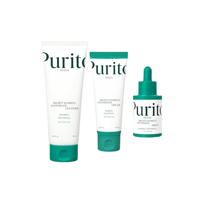 Wholesale DEAL Purito SEOUL - Mighty Bamboo Panthenol Cream + Serum + Cleanser Set | Carsha