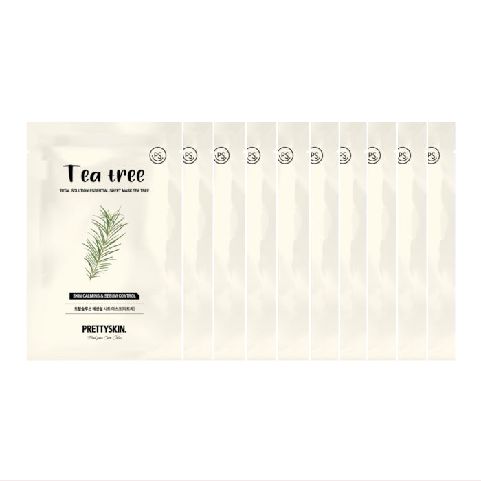Wholesale PRETTYSKIN - Total Solution Essential Sheet Mask - Tea Tree 10ea Set | Carsha
