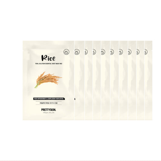 Wholesale PRETTYSKIN - Total Solution Essential Sheet Mask - Rice 10ea Set | Carsha