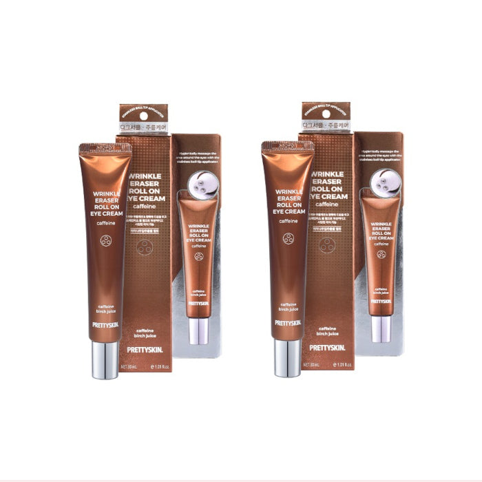 Wholesale PRETTYSKIN - Wrinkle Eraser Roll On Eye Cream - Caffeine - 30ml 2ea Set | Carsha