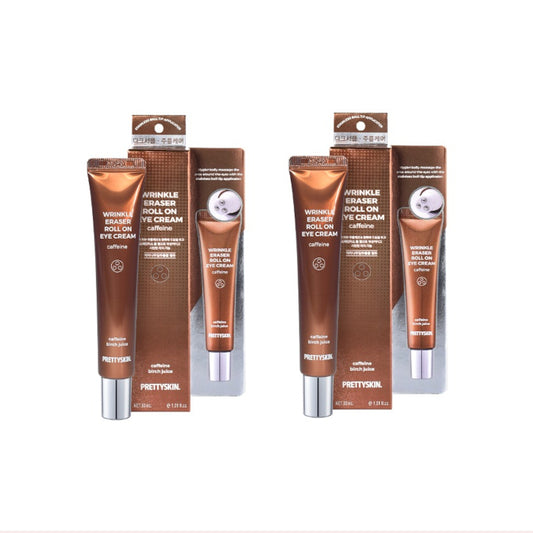 Wholesale PRETTYSKIN - Wrinkle Eraser Roll On Eye Cream - Caffeine - 30ml 2ea Set | Carsha