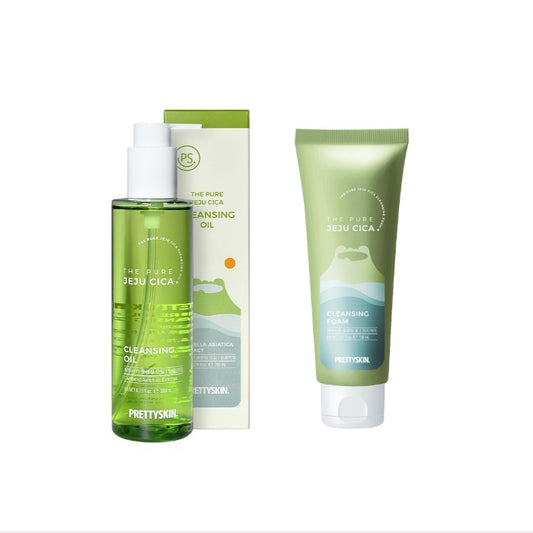 Wholesale PRETTYSKIN - The Pure Jeju Cica Cleansing Foam - 150ml 1ea + Cleansing Oil - 200ml 1ea Set | Carsha
