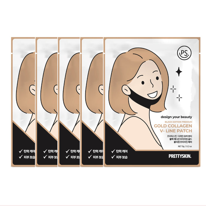 Wholesale PRETTYSKIN - Black Edition Premium Gold Collagen V-Line Patch - 5ea Set | Carsha