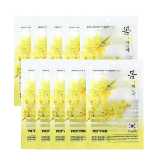 Wholesale PRETTYSKIN - Hankook Spring Mask Pack - Forsythia - 10pcs Set | Carsha