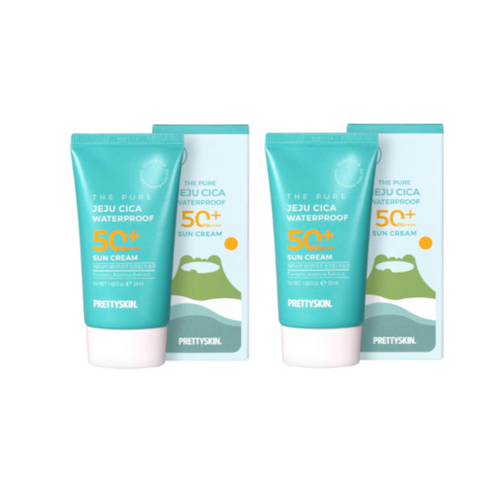 Wholesale PRETTYSKIN - The Pure Jeju Cica Waterproof Sun Cream SPF50+ PA++++ - 50ml 2ea Set | Carsha