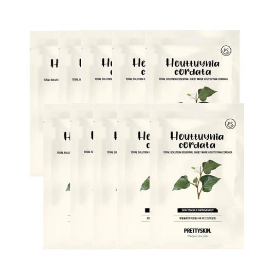 Wholesale PRETTYSKIN - Total Solution Essential Sheet Mask - Huttuynia Cordata - 10pcs Set | Carsha